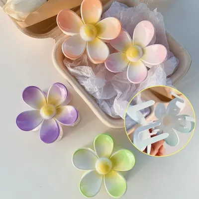 Multicolor Five Petal Flower Hair Claw Clips 